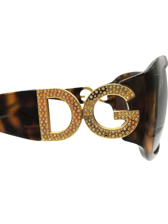 Dolce & Gabbana Sunglasses 60 DG Logo Stone Decoration Tortoiseshell Eyewear main image 5
